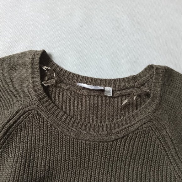 Rd Style Dark Olive Green Long Sleeve Crewneck Ribbed Knitwear Pullover Sweater - Picture 7 of 12